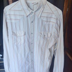 L Relaxed rockabilly Snap button shirt